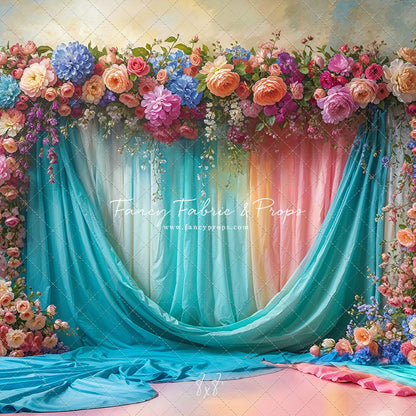 Rainbow Bloom Pavilion - Rainbow Epoxy Floor - With Sweep Option