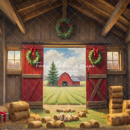 Red Barn Yuletide - Dirt Floor - with Sweep Option