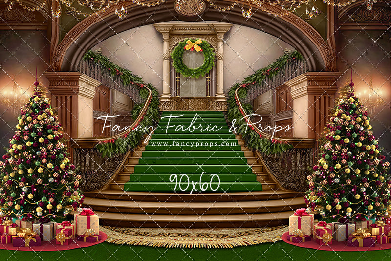 Grand Holiday Staircase - Green Carpet - with Sweep Option