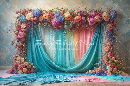 Rainbow Bloom Pavilion - Wood Floor - With Sweep Option