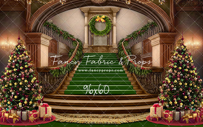 Grand Holiday Staircase - Green Carpet - with Sweep Option