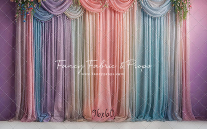 Pastel Curtains  - White Floor - With Sweep Option