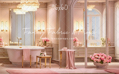 Pretty Powder Room - Pink Floor - With Sweep Option