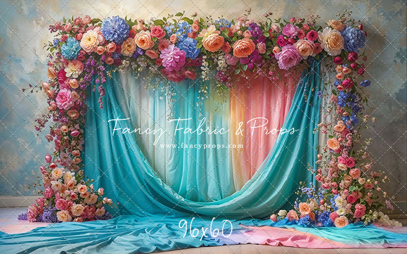 Rainbow Bloom Pavilion - Wood Floor - With Sweep Option