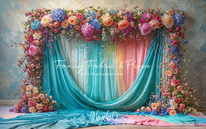 Rainbow Bloom Pavilion - Wood Floor - With Sweep Option