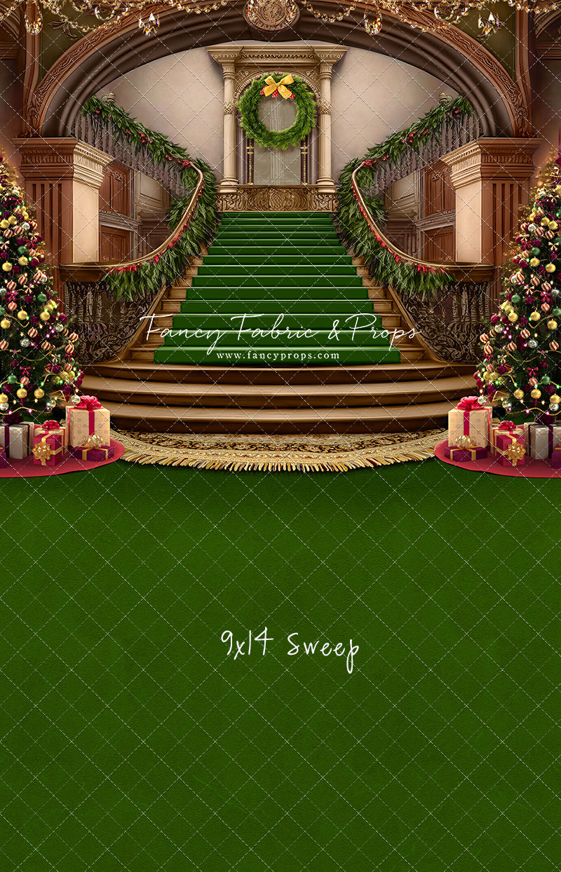 Grand Holiday Staircase - Green Carpet - with Sweep Option
