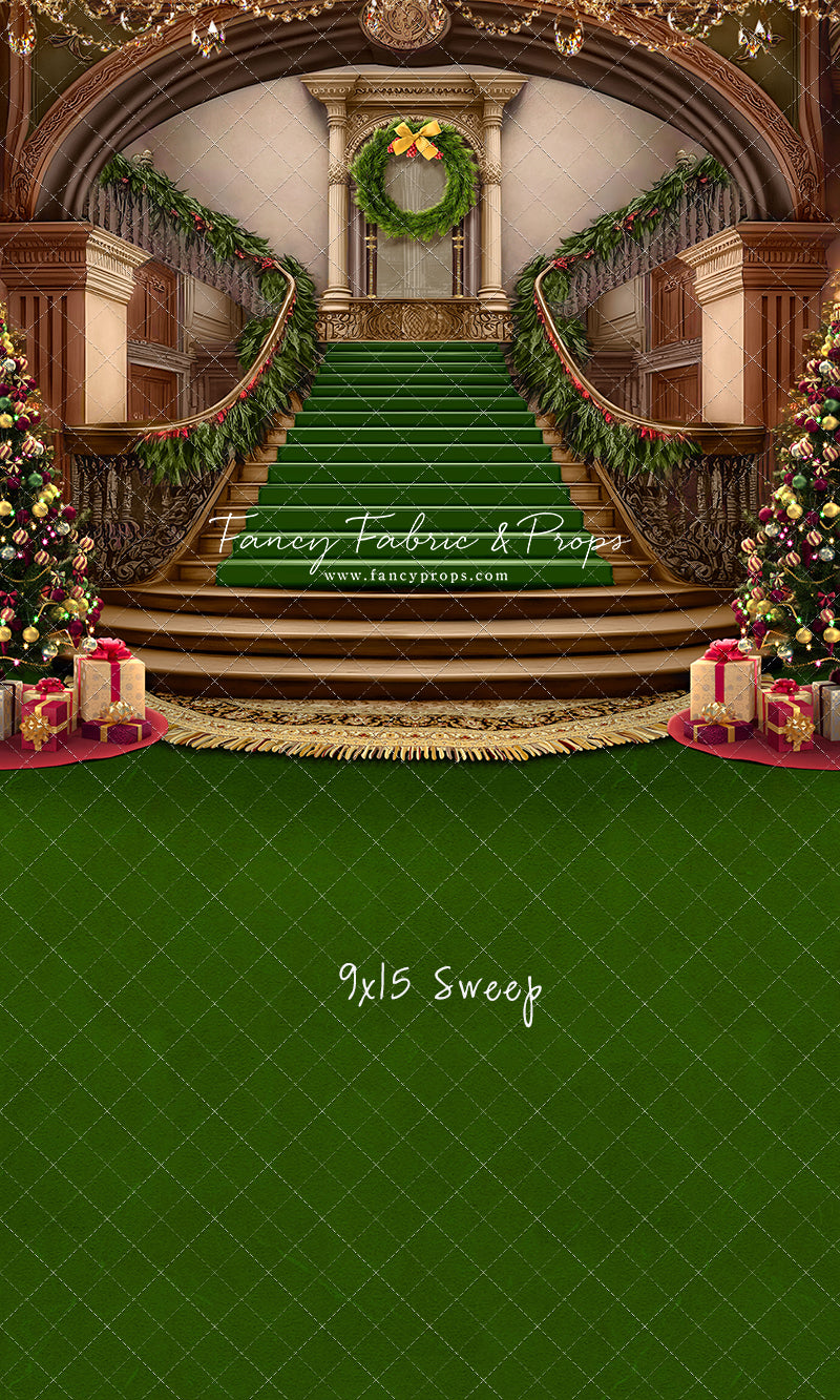 Grand Holiday Staircase - Green Carpet - with Sweep Option