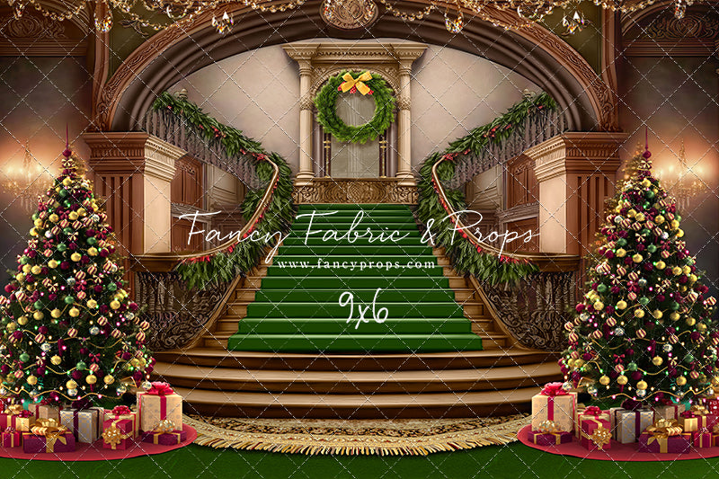 Grand Holiday Staircase - Green Carpet - with Sweep Option