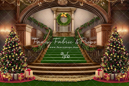 Grand Holiday Staircase - Green Carpet - with Sweep Option