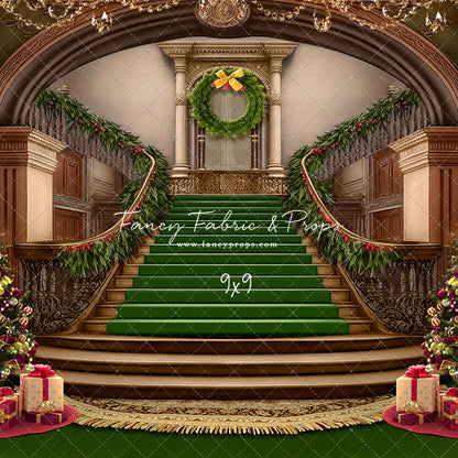 Grand Holiday Staircase - Green Carpet - with Sweep Option