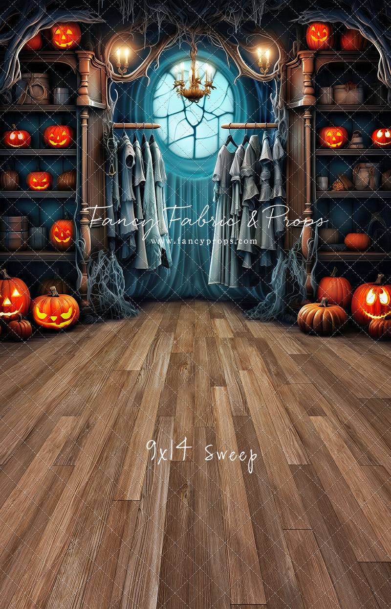 Haunted Wardrobe -Brown Wood Floor - With Sweep Option