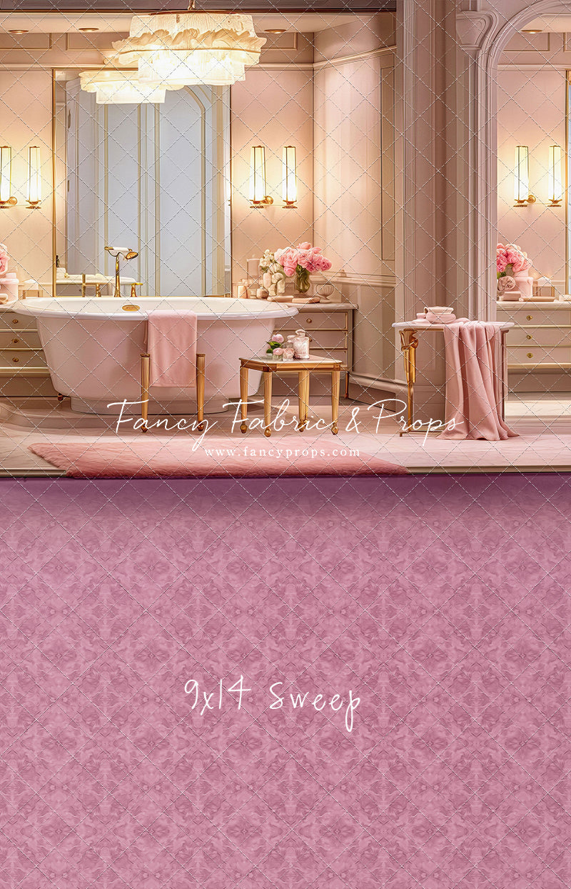 Pretty Powder Room - Pink Floor - With Sweep Option