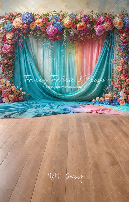 Rainbow Bloom Pavilion - Wood Floor - With Sweep Option