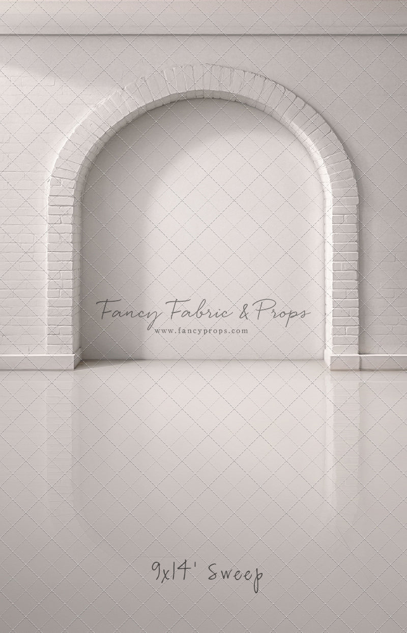 White Brick Alcove - White Floor - With Sweep Option