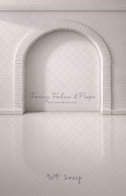 White Brick Alcove - White Floor - With Sweep Option