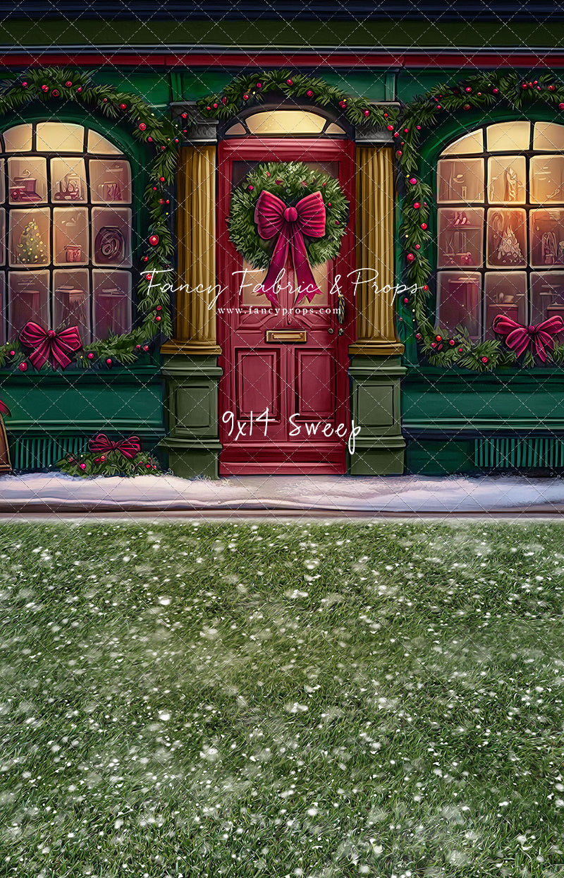 Wintertime Shop - Green Shop With Grass - with Sweep Option