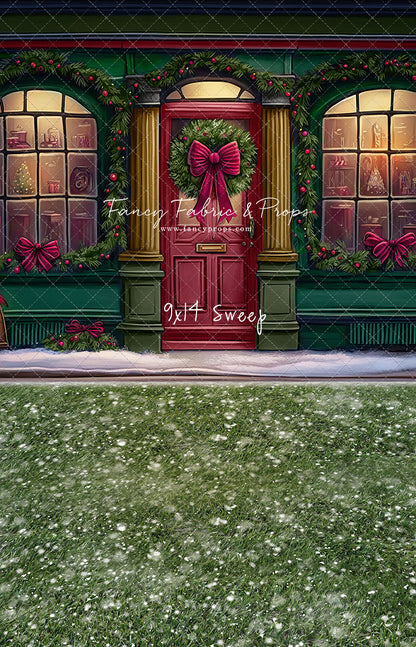 Wintertime Shop - Green Shop With Grass - with Sweep Option