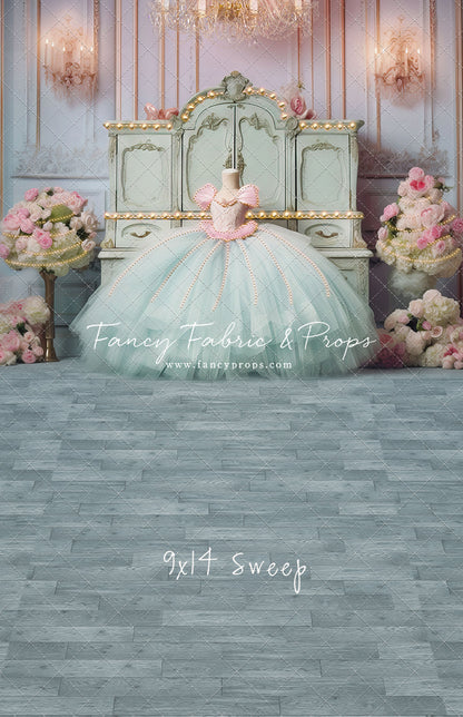 Miss Charlotte - Teal Wood Floor - With Sweep Option