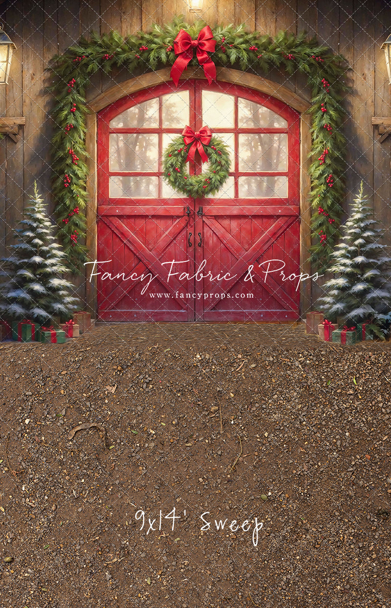 Christmas At The Red Barn - Dirt Floor - with Sweep Option
