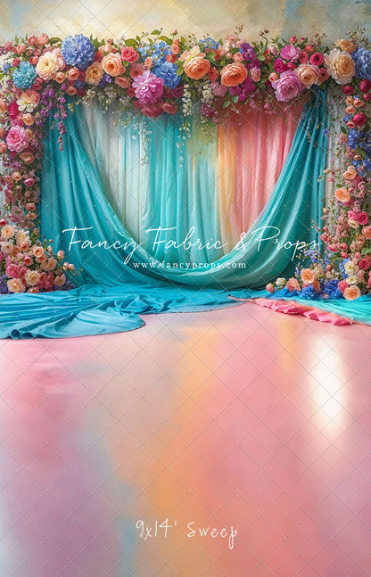 Rainbow Bloom Pavilion - Rainbow Epoxy Floor - With Sweep Option