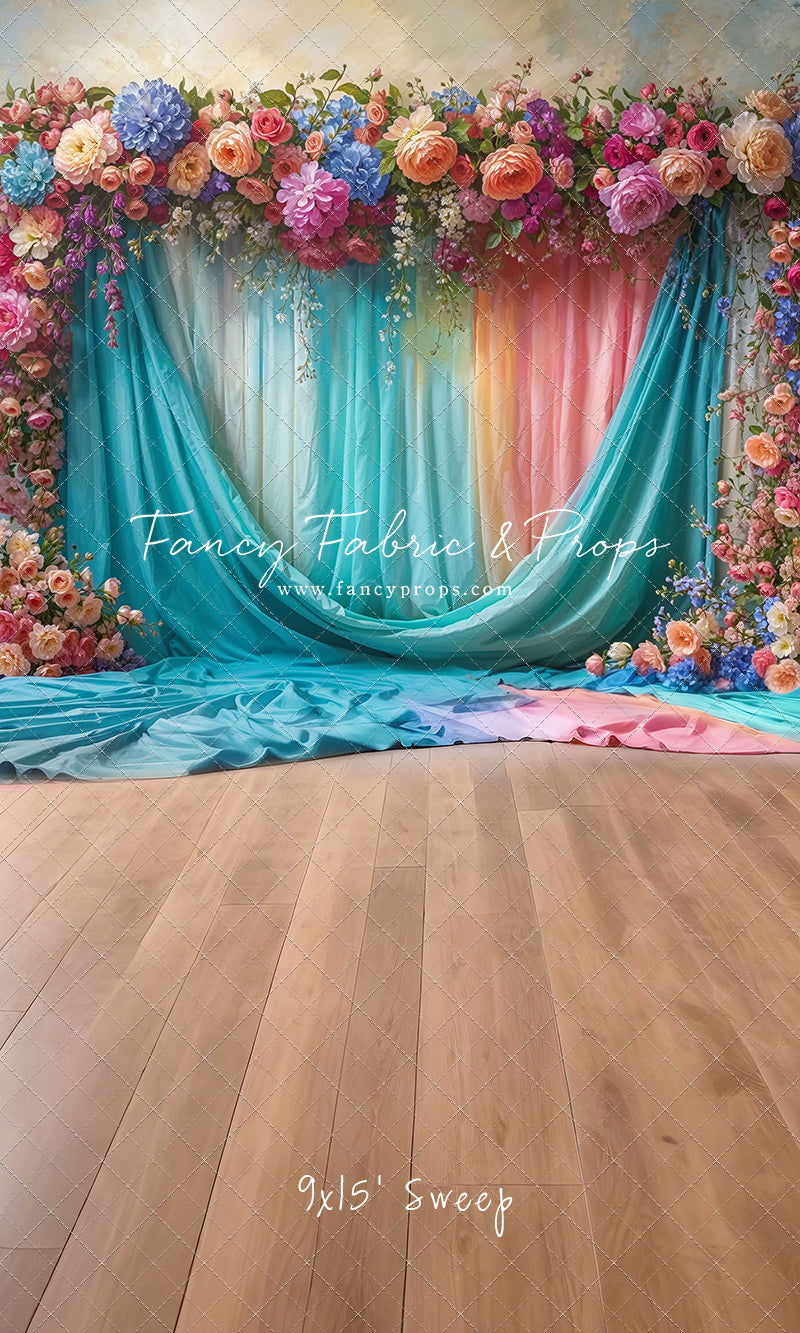 Rainbow Bloom Pavilion - Wood Floor - With Sweep Option