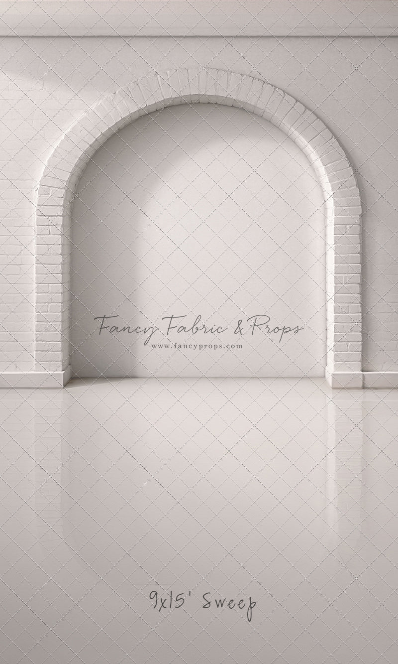 White Brick Alcove - White Floor - With Sweep Option