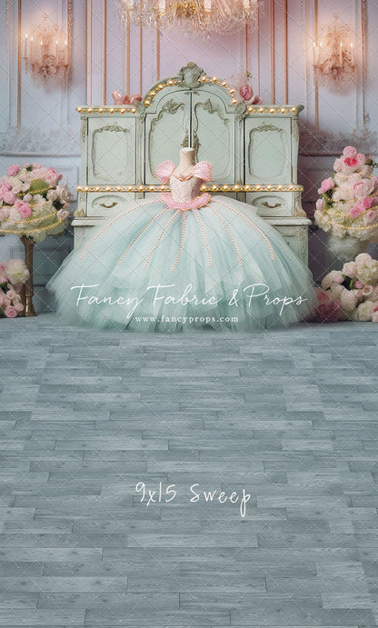 Miss Charlotte - Teal Wood Floor - With Sweep Option