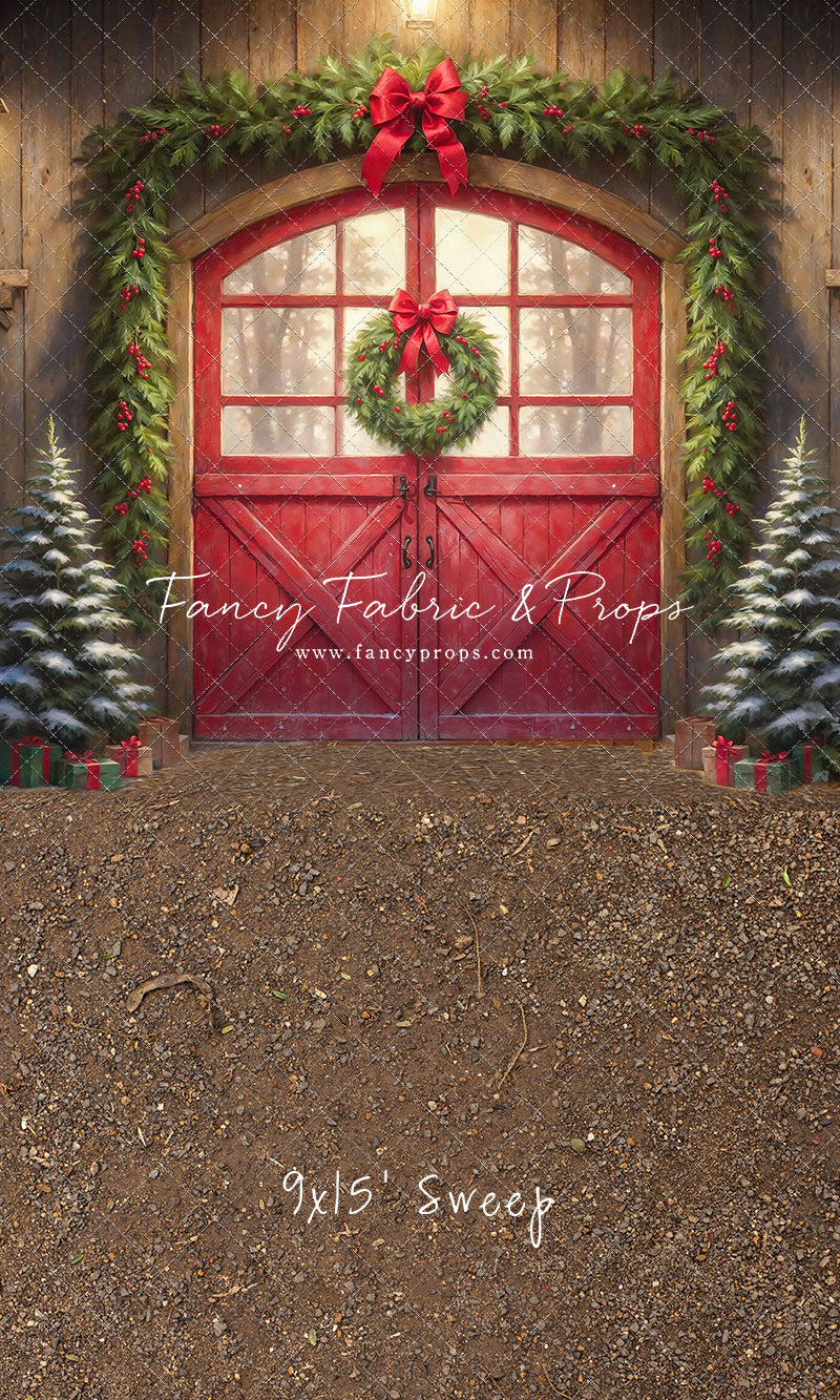 Christmas At The Red Barn - Dirt Floor - with Sweep Option
