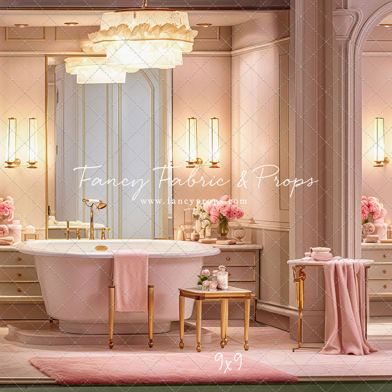 Pretty Powder Room - Green Floor - With Sweep Option