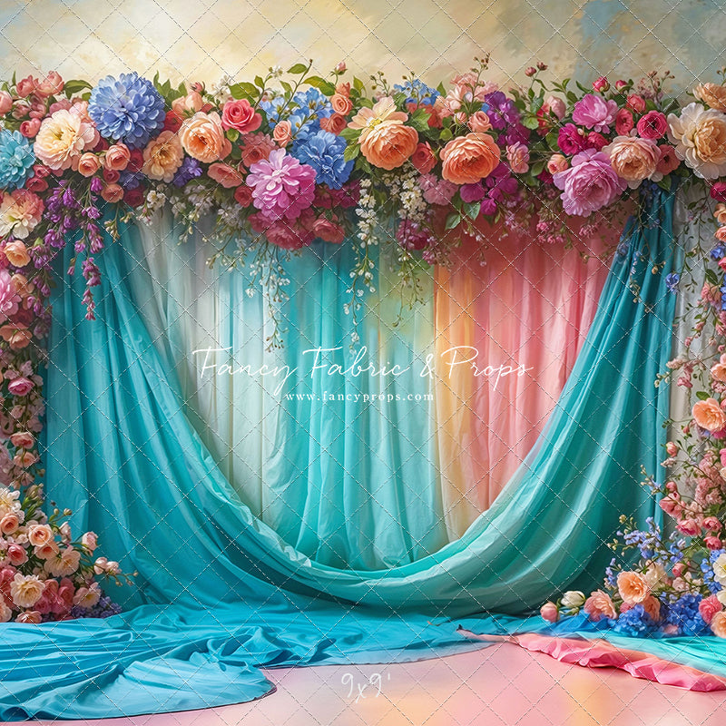 Rainbow Bloom Pavilion - Rainbow Epoxy Floor - With Sweep Option