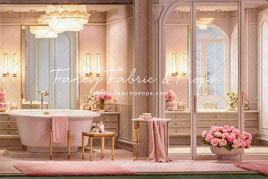 Pretty Powder Room - Green Floor - With Sweep Option