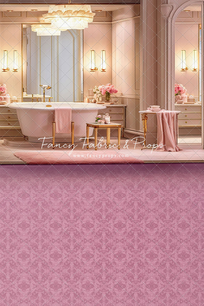 Pretty Powder Room - Pink Floor - With Sweep Option