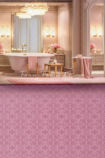 Pretty Powder Room - Pink Floor - With Sweep Option