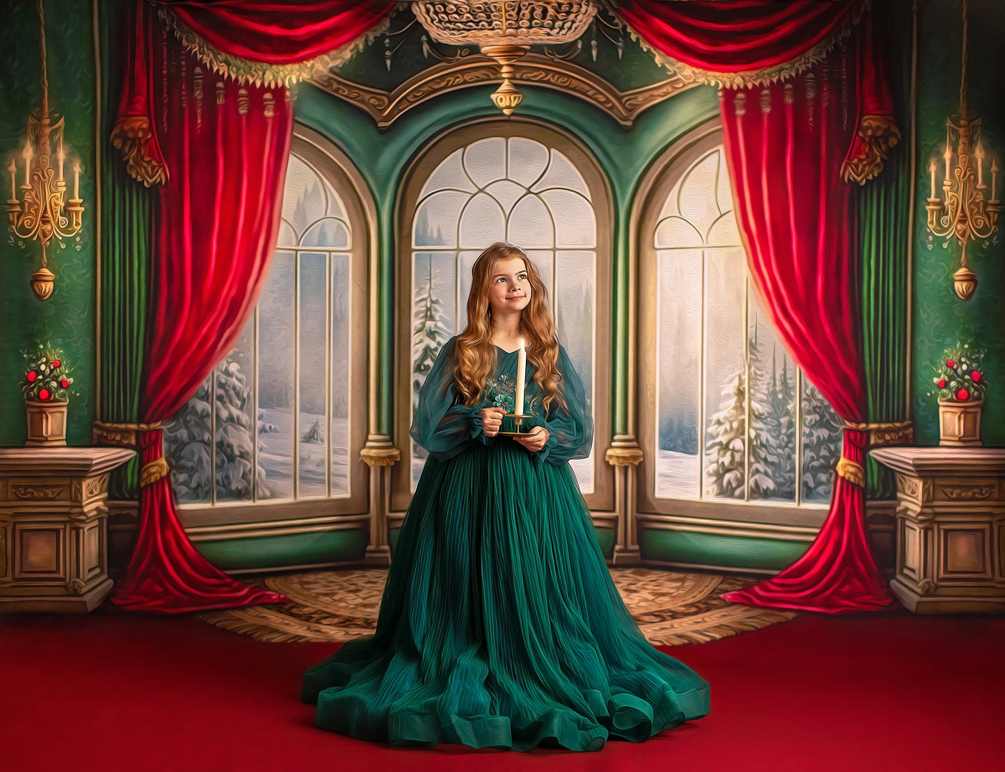 Warm Loving Holiday - Red Carpet Option - with Sweep Option