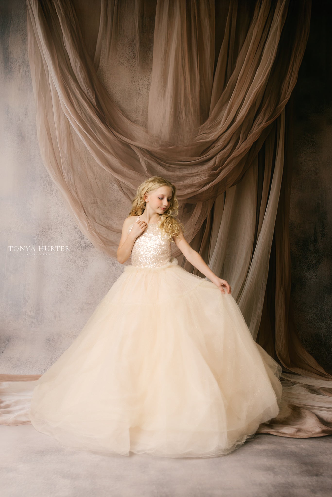 Warm Taupe Veil - Sweep Only