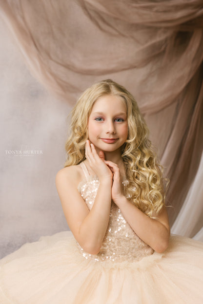 Warm Taupe Veil - Sweep Only