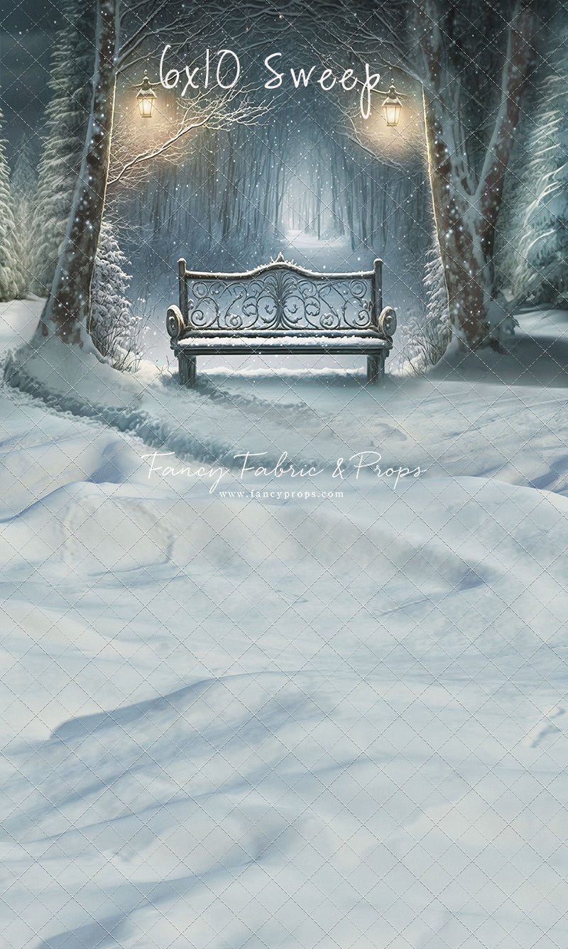 Snowy Bench - No Lights - with Sweep Option