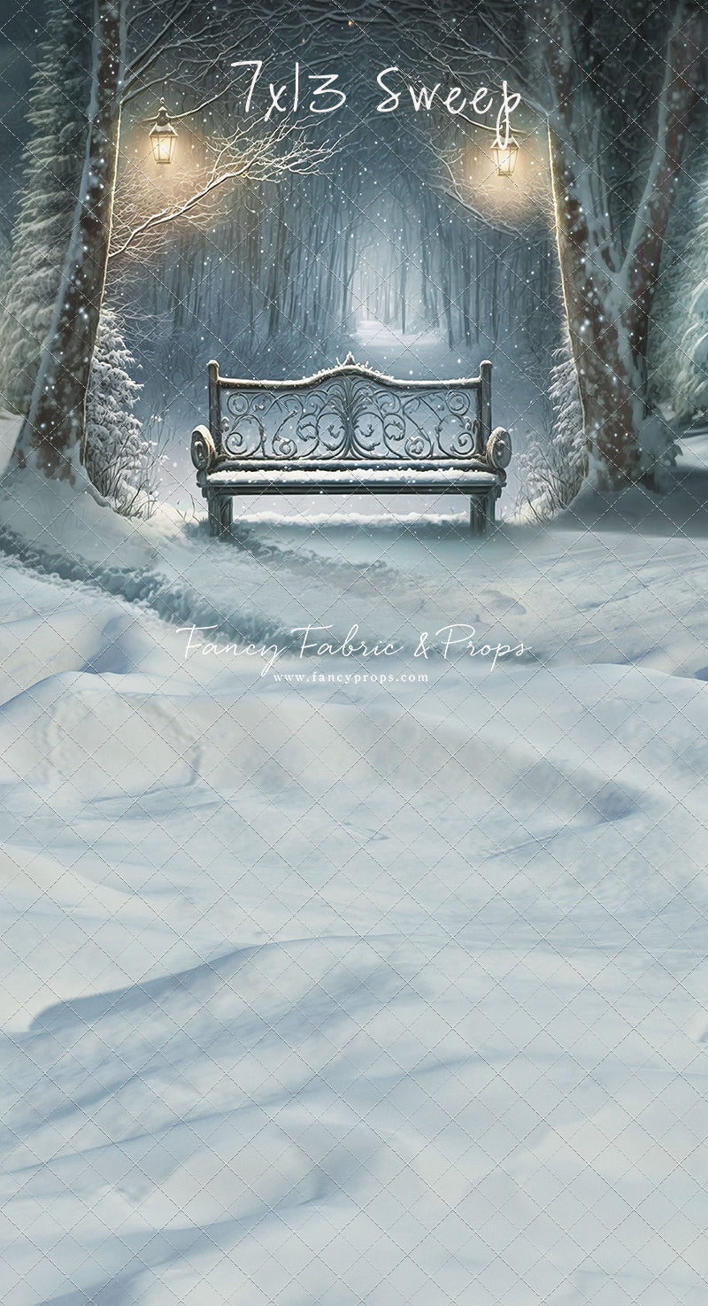 Snowy Bench - No Lights - with Sweep Option