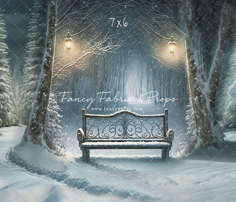 Snowy Bench - No Lights - with Sweep Option