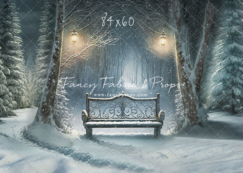 Snowy Bench - No Lights - with Sweep Option