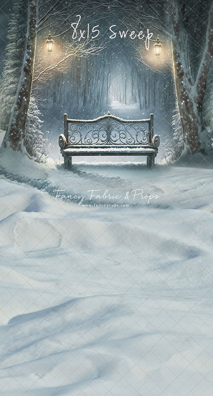 Snowy Bench - No Lights - with Sweep Option