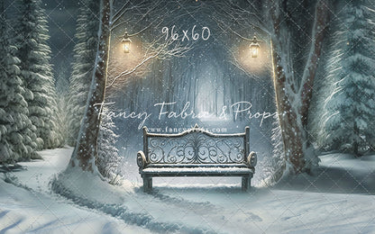 Snowy Bench - No Lights - with Sweep Option