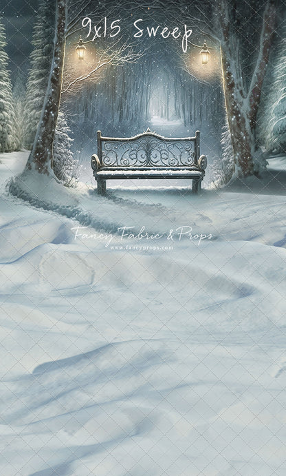 Snowy Bench - No Lights - with Sweep Option