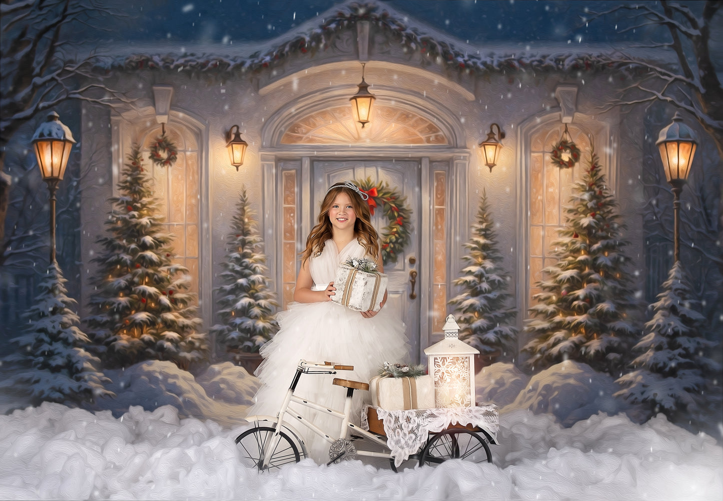 White Christmas Welcome - With Sweep Option