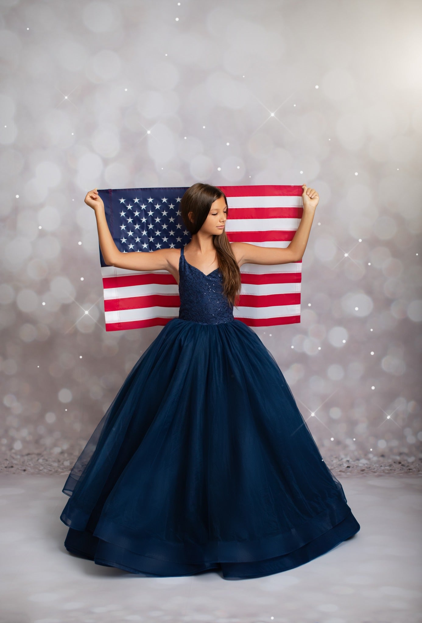 White Shimmering Stage - Sweep Sizes Only