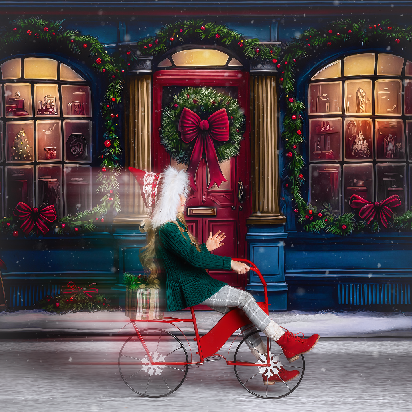 Wintertime Shop - Blue Shop - with Sweep Option