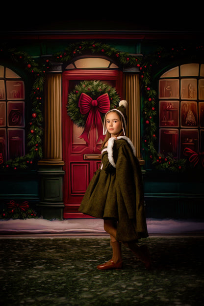 Wintertime Shop - Green Shop With Grass - with Sweep Option