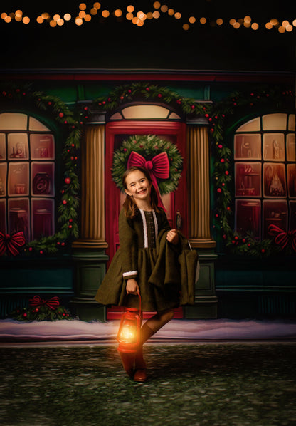 Wintertime Shop - Green Shop With Grass - with Sweep Option