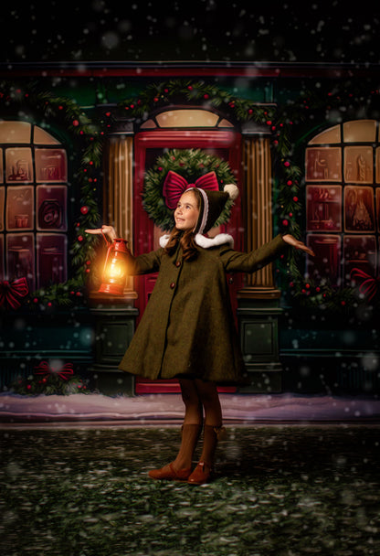 Wintertime Shop - Green Shop With Grass - with Sweep Option