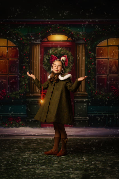 Wintertime Shop - Green Shop With Grass - with Sweep Option